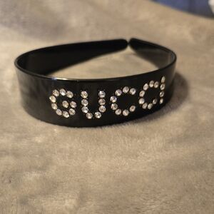Upcycled Gucci Black Crystal Embellished Headband